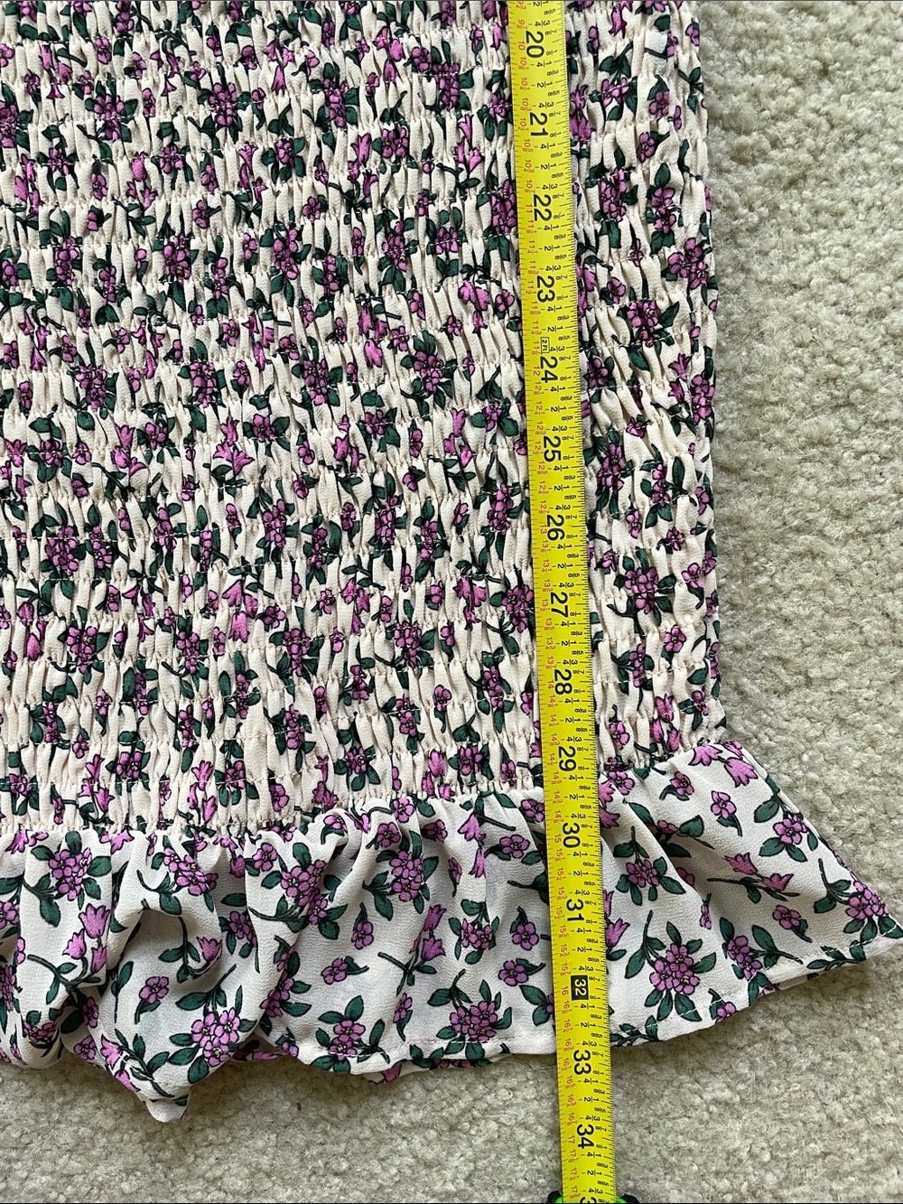 Lost + Wander Floral Smocked Puff Sleeve Scrunchy Mini Dress - Picture 7 of 7